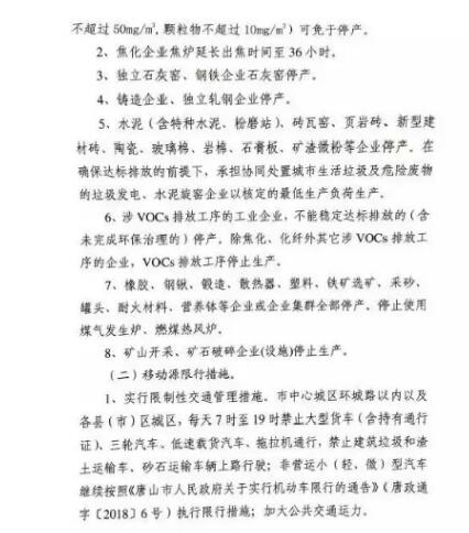 唐山启动重污染天气应急响应 钢铁烧结机竖炉、水泥企业全部停产