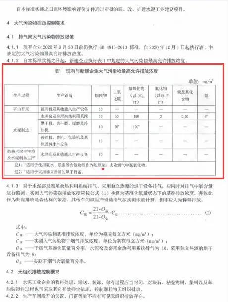 《安徽省水泥工业大气污染物排放标准》